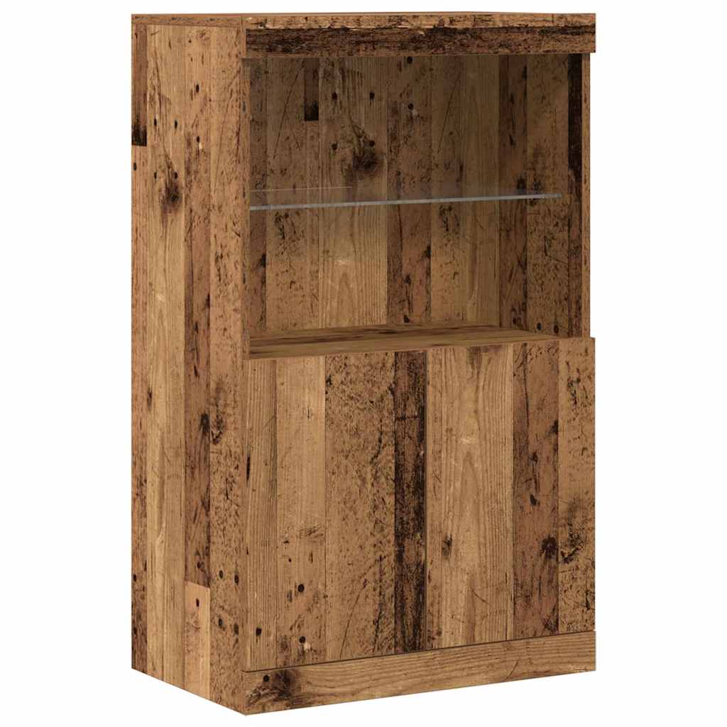 LED Sideboard Brown 60 x 37 x 100 cm Engineered Wood