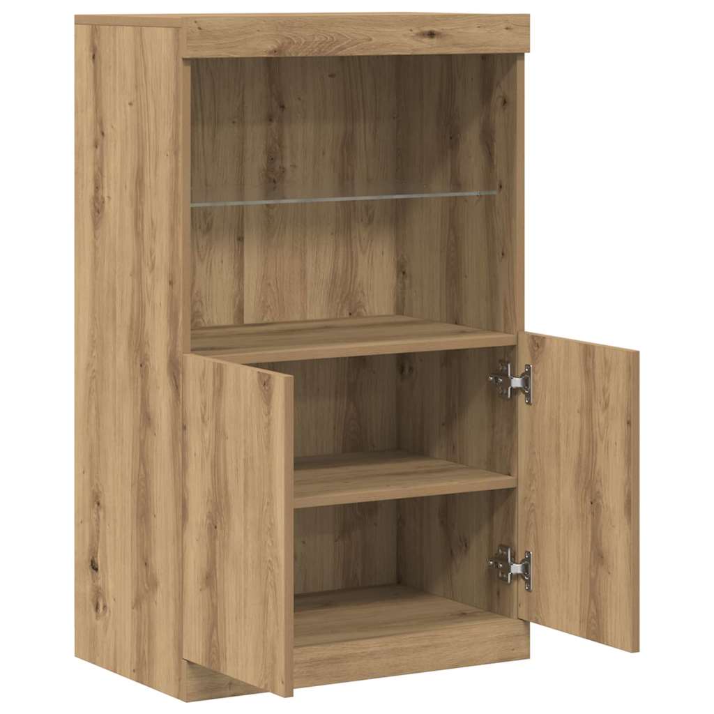 LED Sideboard Brown 60 x 37 x 100 cm Engineered Wood