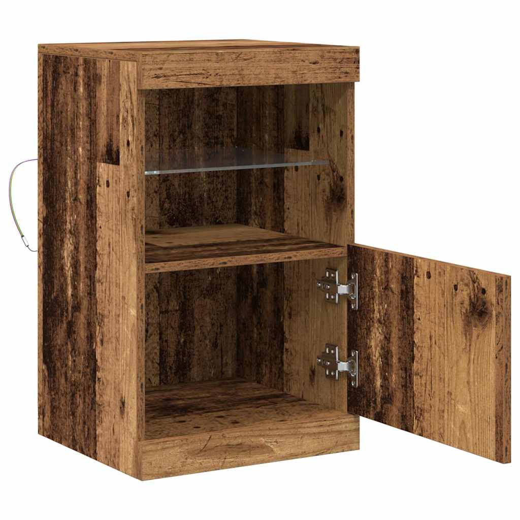LED Sideboard Old Wood 41 x 37 x 67 cm Engineered Wood