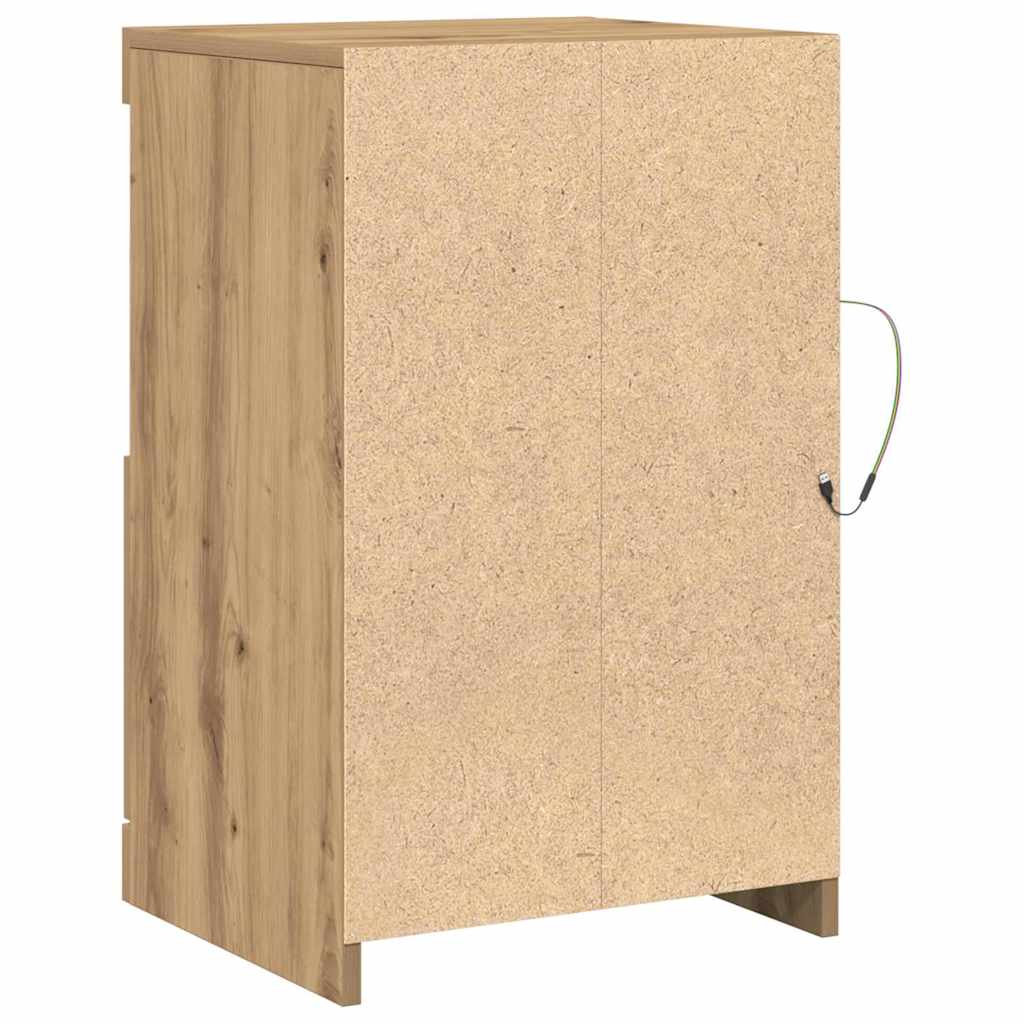 LED Sideboard Artisan Oak 41 x 37 x 67 cm Engineered Wood