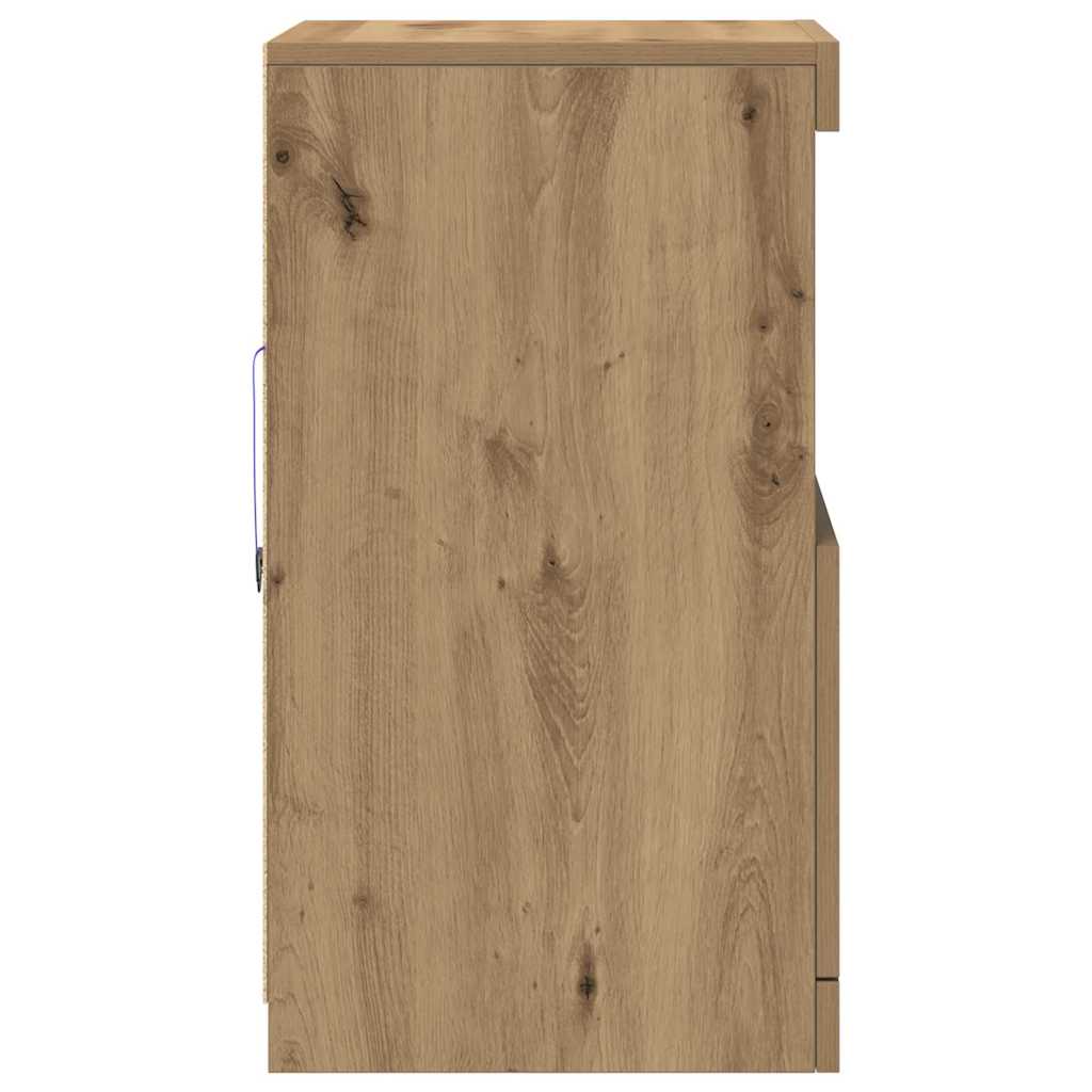 LED Sideboard Artisan Oak 41 x 37 x 67 cm Engineered Wood