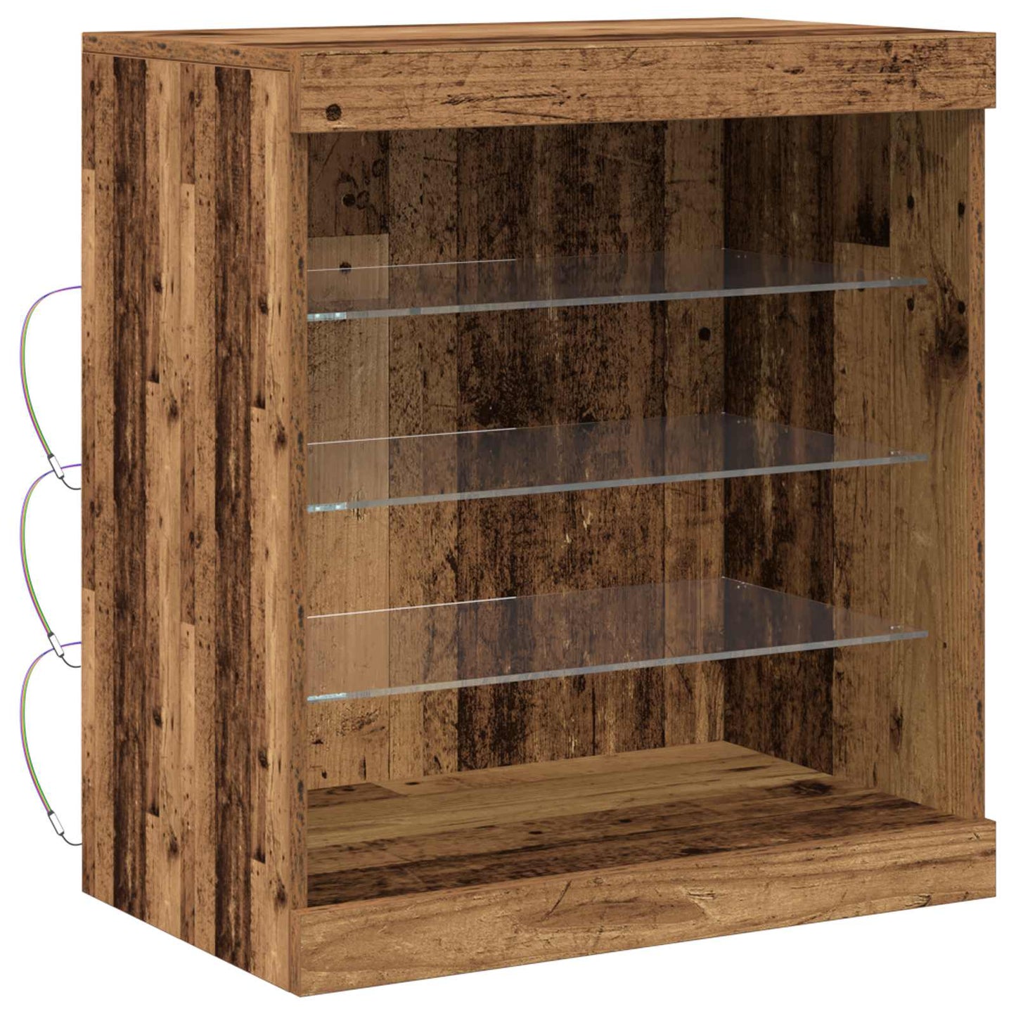 LED Sideboard Old Wood 60.5 x 37 x 67 cm Engineered Wood