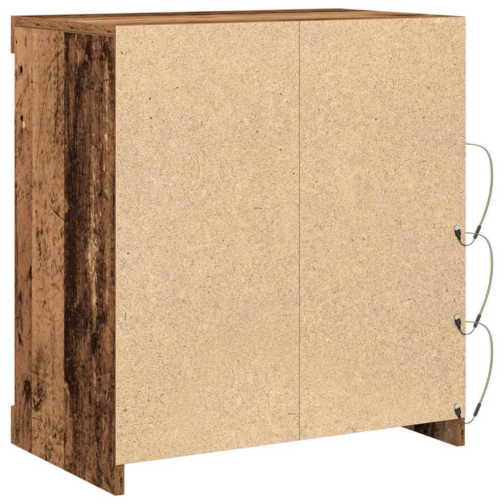 LED Sideboard Old Wood 60.5 x 37 x 67 cm Engineered Wood