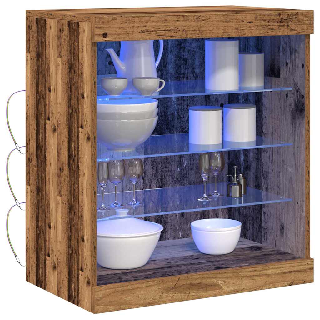 LED Sideboard Old Wood 60.5 x 37 x 67 cm Engineered Wood
