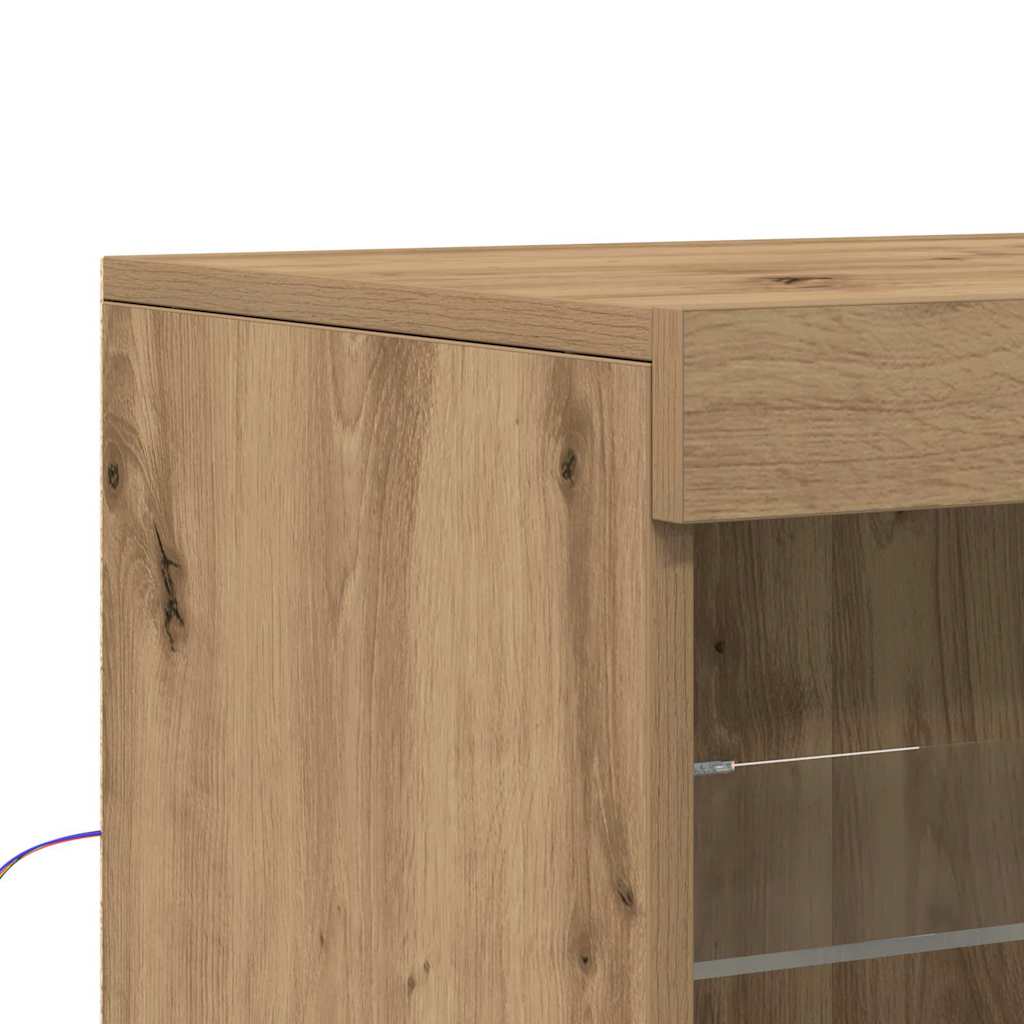 LED Sideboard Artisan Oak 60.5 x 37 x 67 cm Engineered Wood