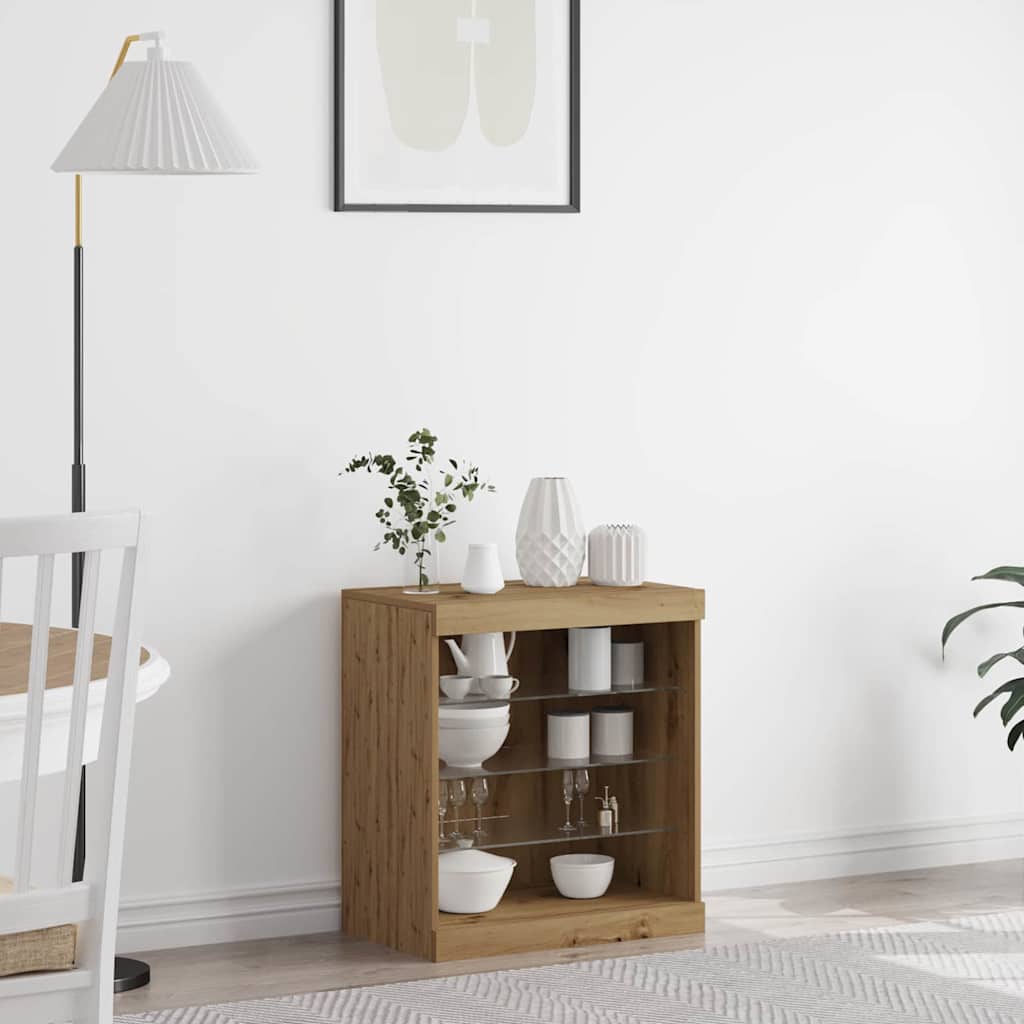 LED Sideboard Artisan Oak 60.5 x 37 x 67 cm Engineered Wood