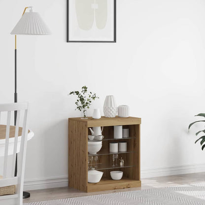 LED Sideboard Artisan Oak 60.5 x 37 x 67 cm Engineered Wood