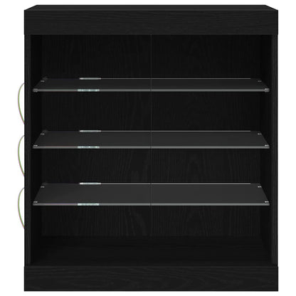 LED Sideboard Black Oak 60.5 x 37 x 67 cm Engineered Wood