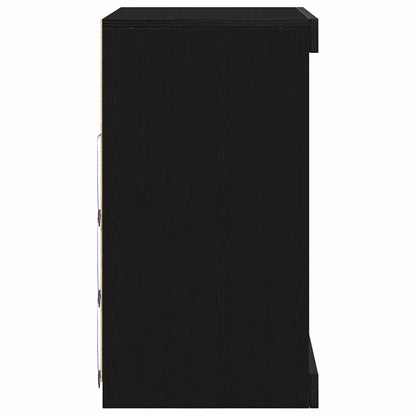 LED Sideboard Black Oak 60.5 x 37 x 67 cm Engineered Wood