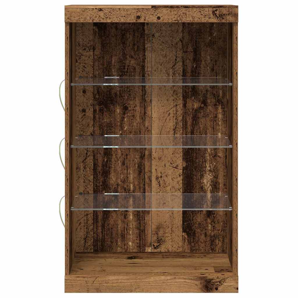 LED Sideboard Old Wood 60.5 x 37 x 100 cm Engineered Wood