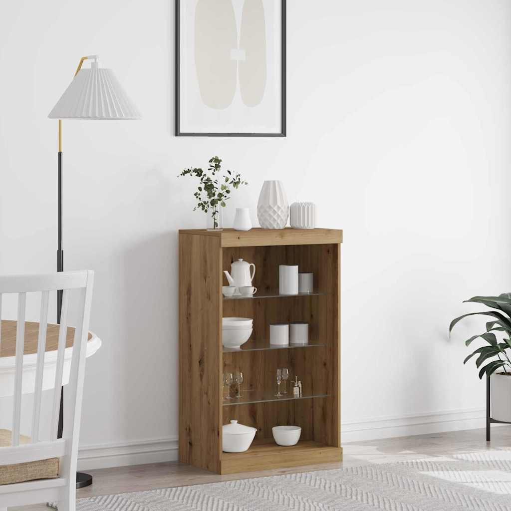 LED Sideboard Artisan Oak 60.5 x 37 x 100 cm Engineered Wood