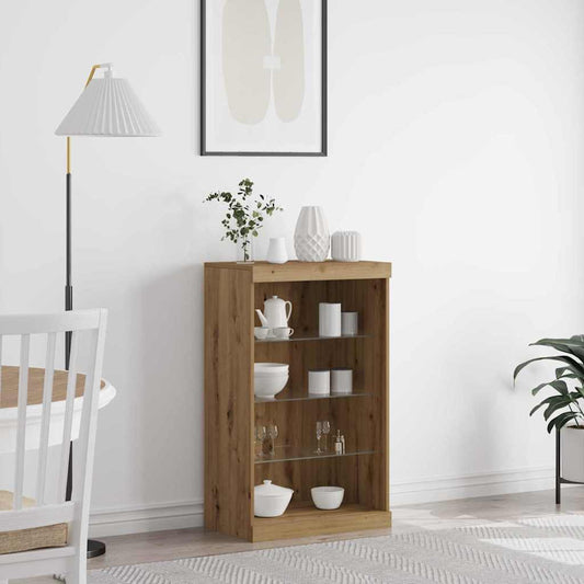 LED Sideboard Artisan Oak 60.5 x 37 x 100 cm Engineered Wood