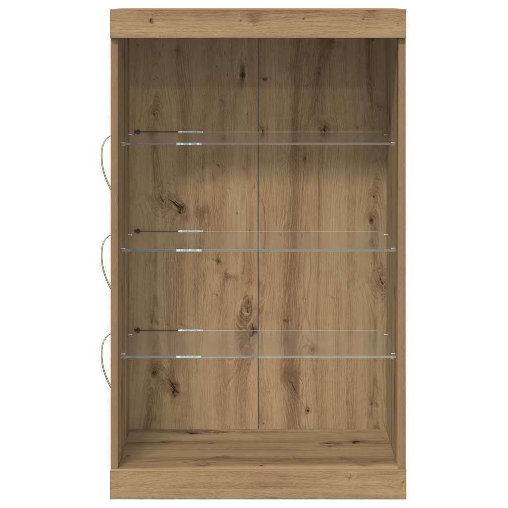 LED Sideboard Artisan Oak 60.5 x 37 x 100 cm Engineered Wood
