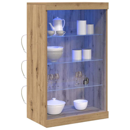LED Sideboard Artisan Oak 60.5 x 37 x 100 cm Engineered Wood