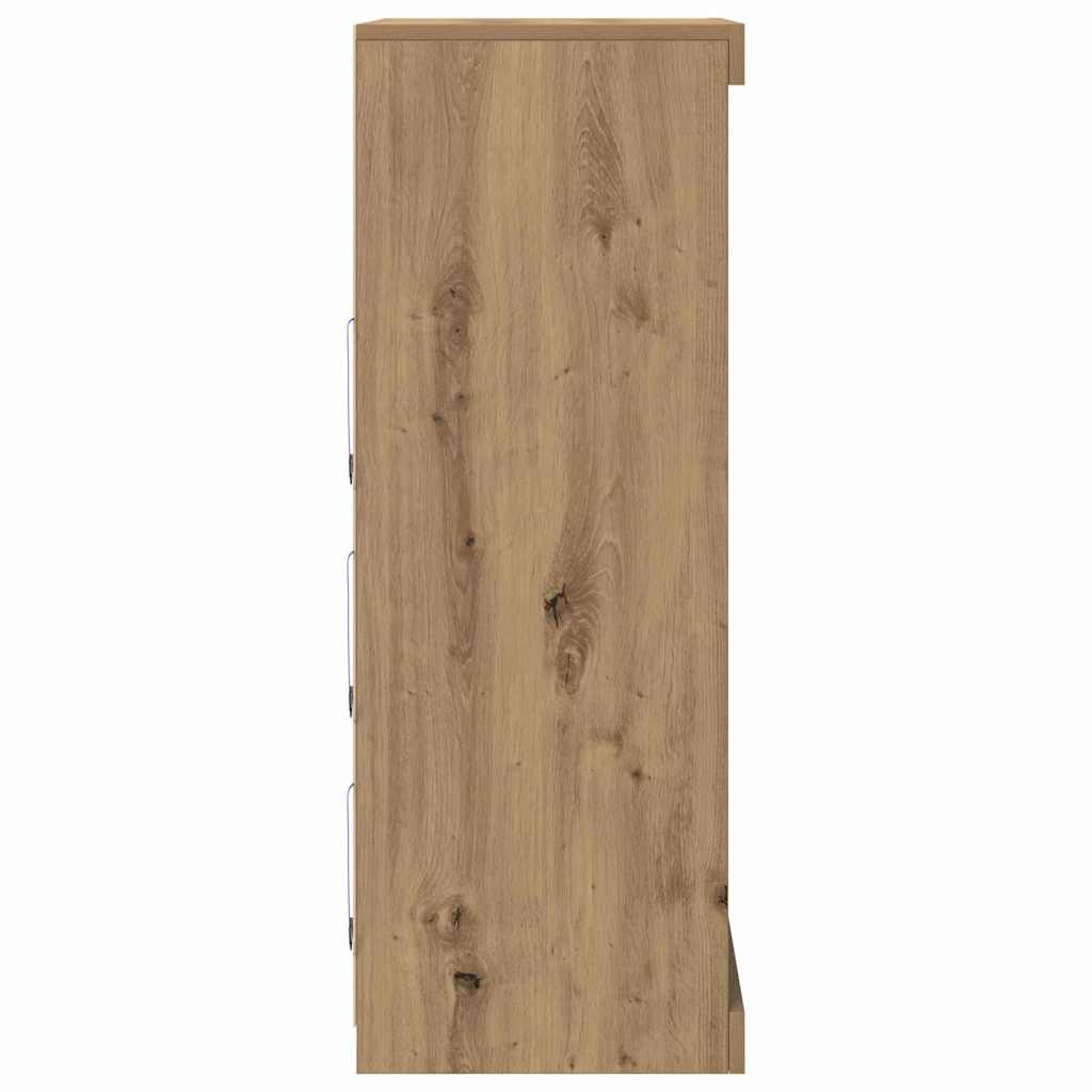 LED Sideboard Artisan Oak 60.5 x 37 x 100 cm Engineered Wood