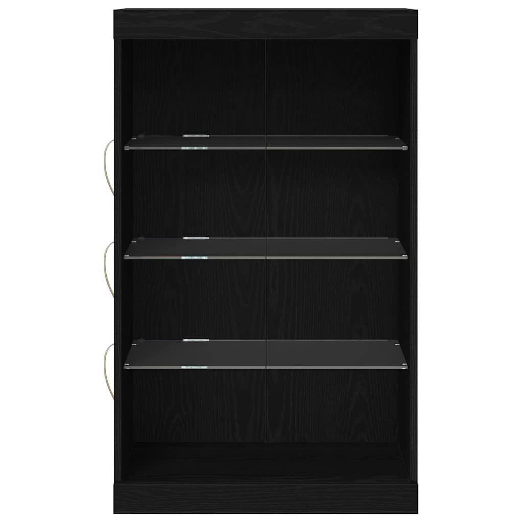 LED Sideboard Black Oak 60.5 x 37 x 100 cm Engineered Wood
