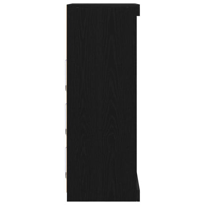 LED Sideboard Black Oak 60.5 x 37 x 100 cm Engineered Wood