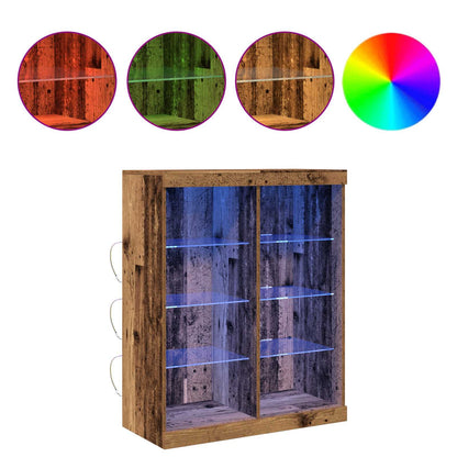 LED Sideboard Old Wood 81 x 37 x 100 cm Engineered Wood