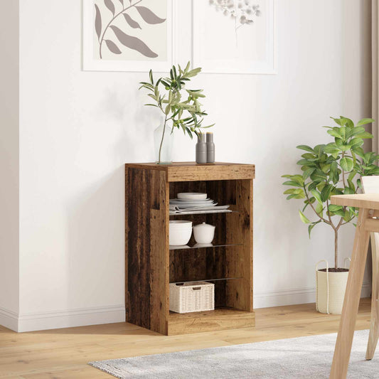 LED Sideboard Old Wood 41 x 37 x 67 cm Engineered Wood