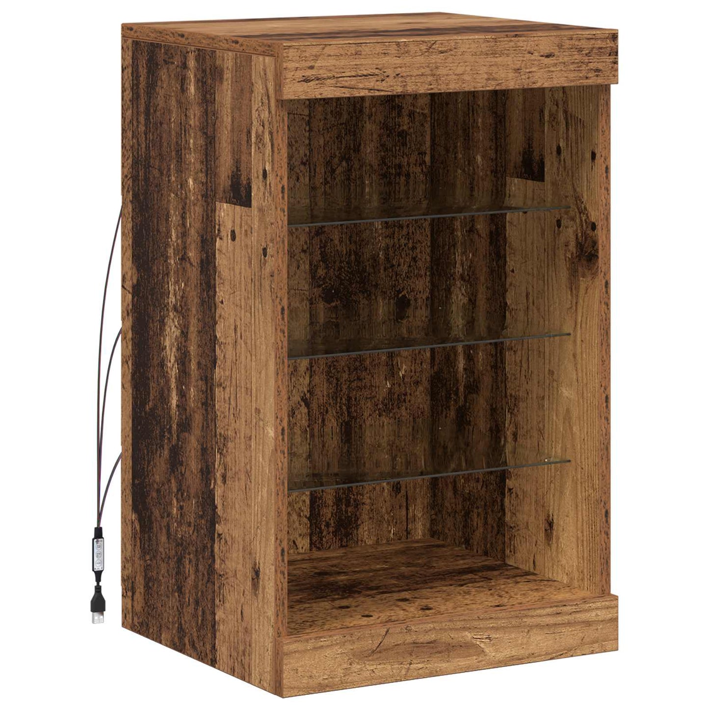 LED Sideboard Old Wood 41 x 37 x 67 cm Engineered Wood
