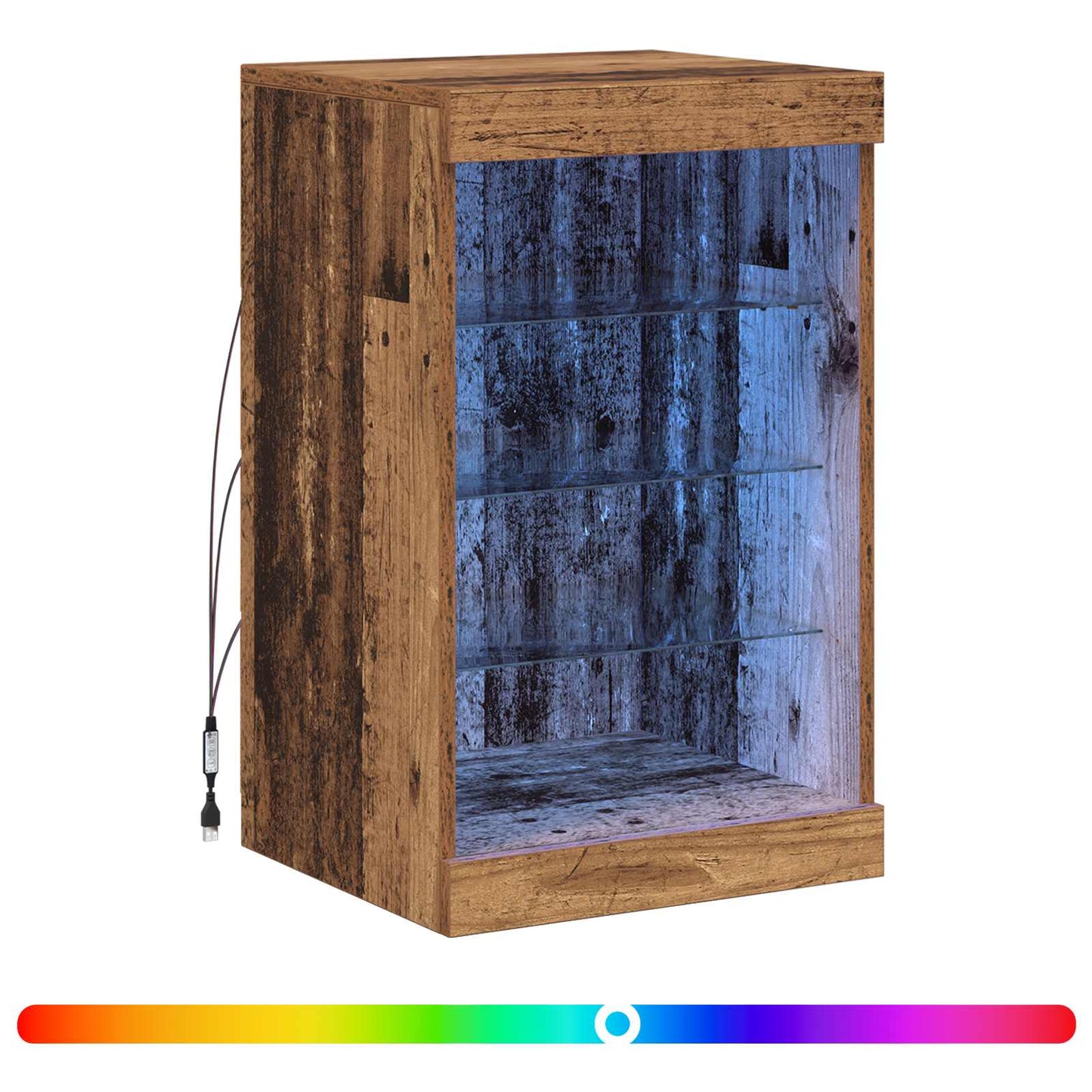 LED Sideboard Old Wood 41 x 37 x 67 cm Engineered Wood