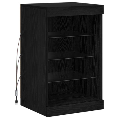 LED Sideboard Black Oak 41 x 37 x 67 cm Engineered Wood