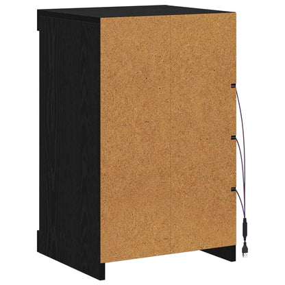 LED Sideboard Black Oak 41 x 37 x 67 cm Engineered Wood