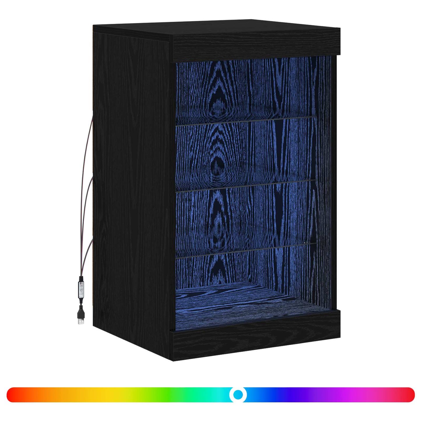 LED Sideboard Black Oak 41 x 37 x 67 cm Engineered Wood