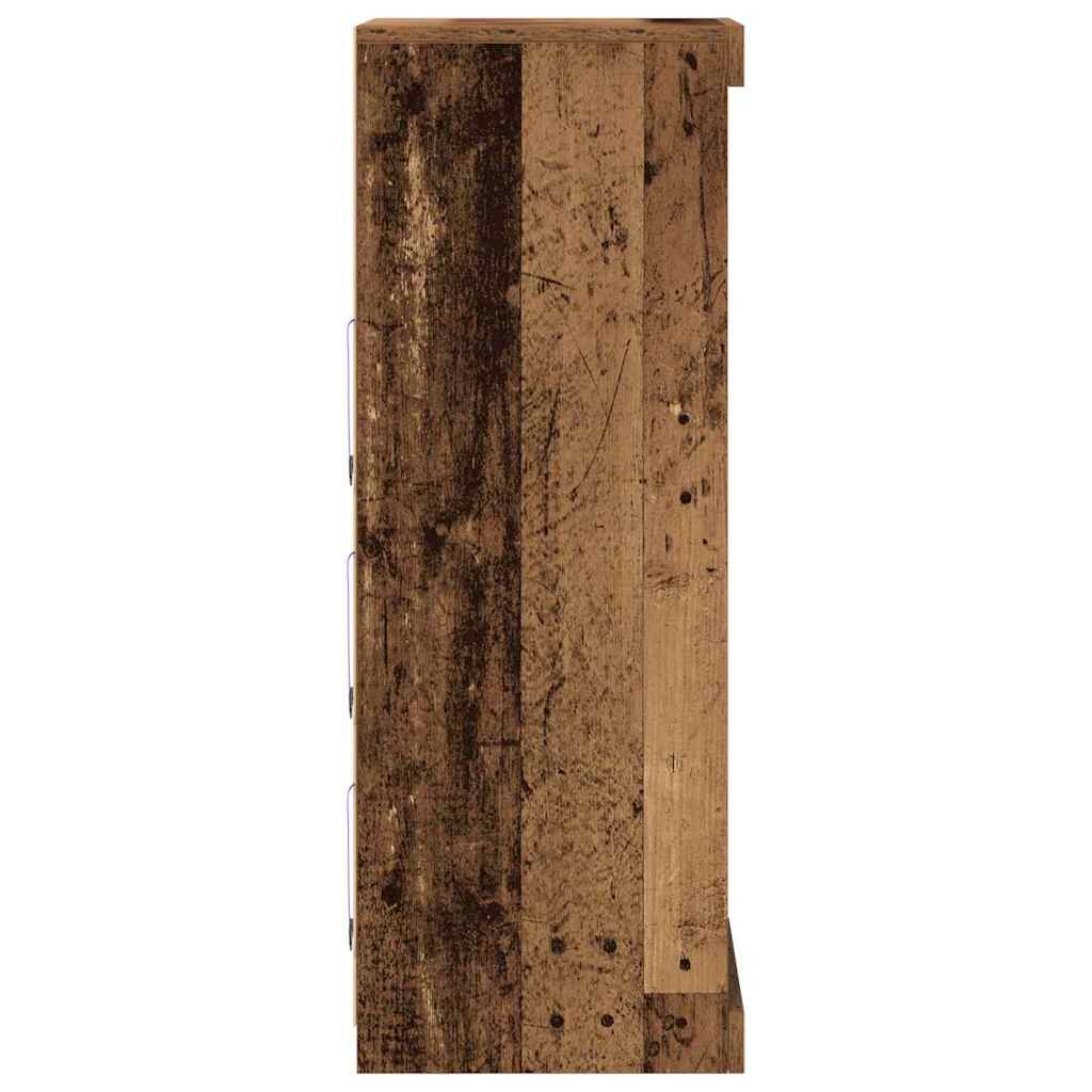 LED Sideboard Old Wood 41 x 37 x 100 cm Engineered Wood