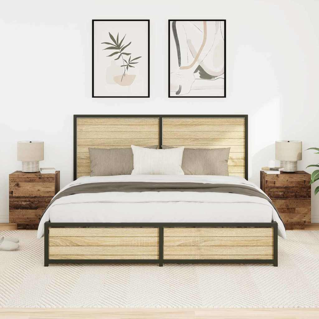 Bedside Cabinet 2 pcs Old Wood 45 x 40 x 55 cm Engineered Wood