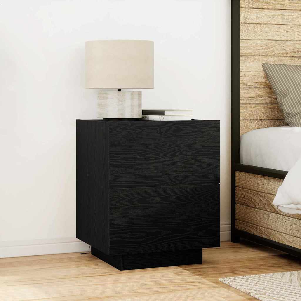 Bedside Cabinet Black Oak 45 x 40 x 55 cm Engineered Wood