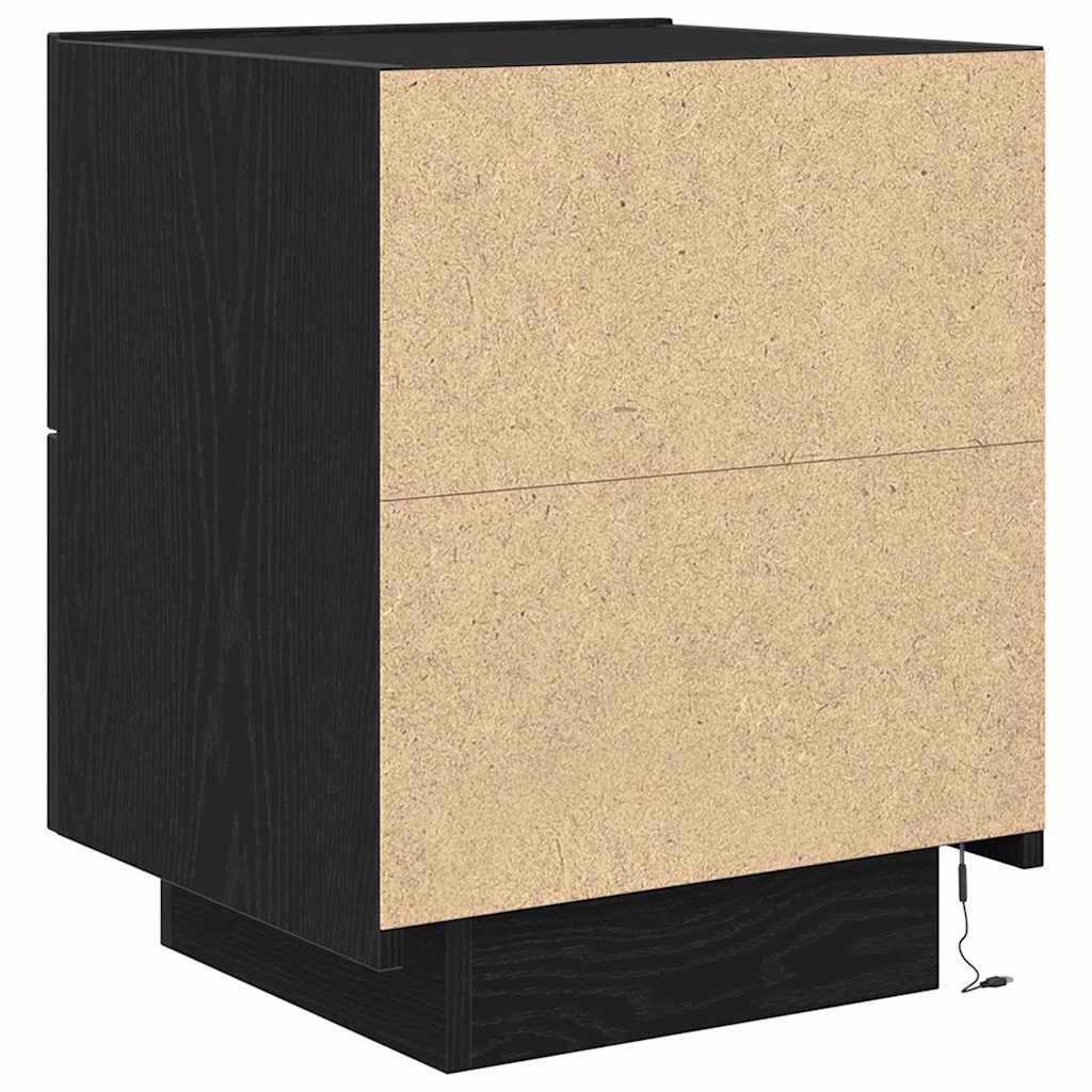 Bedside Cabinet Black Oak 45 x 40 x 55 cm Engineered Wood