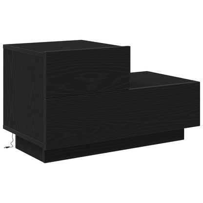 Bedside Cabinet Black Oak 70 x 36 x 40.5 cm Engineered Wood