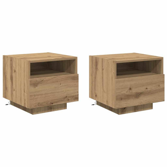 Bedside Cabinet 2 pcs Artisan Oak 40 x 39 x 37 cm