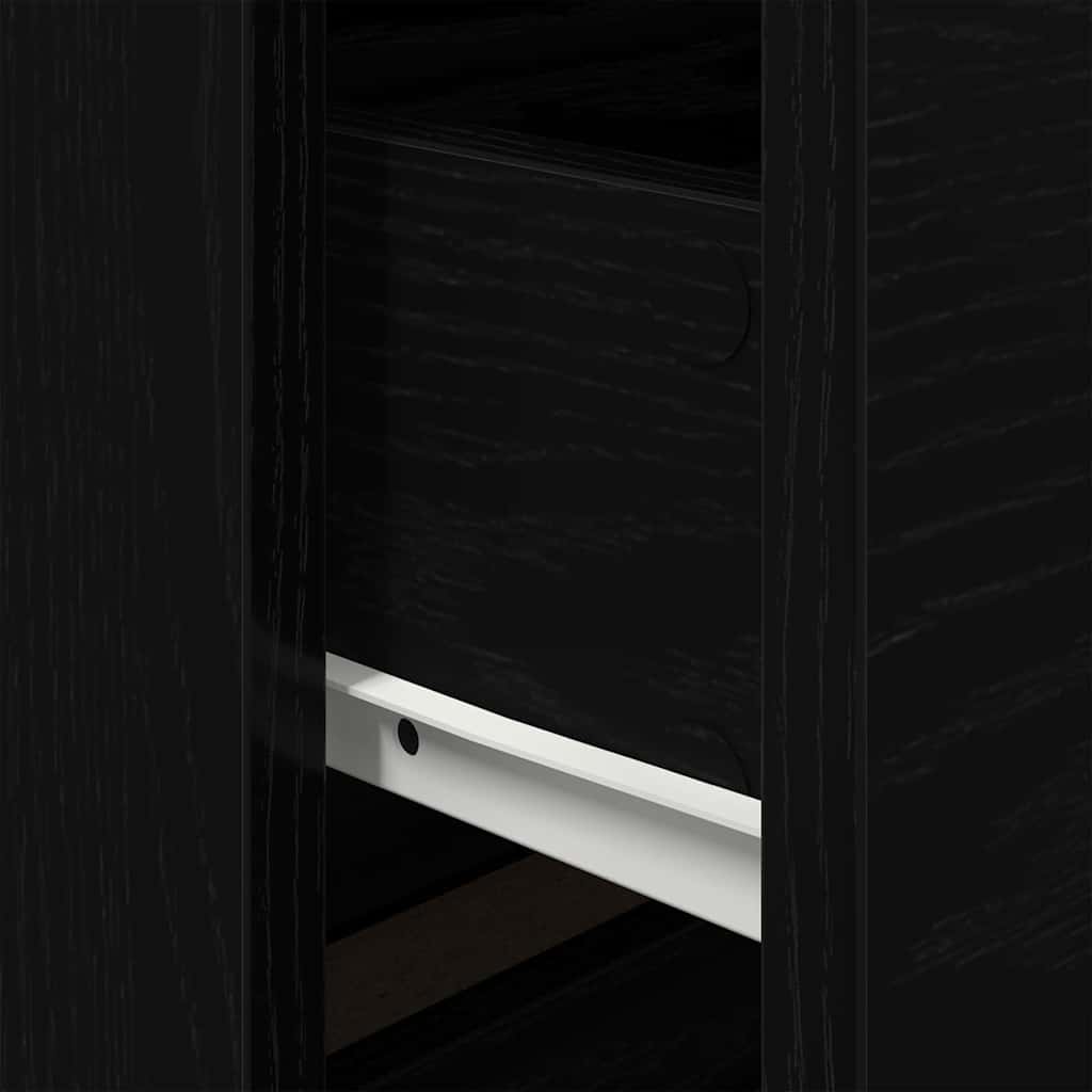 Bedside Cabinet Black Oak 50 x 39 x 41 cm Engineered Wood