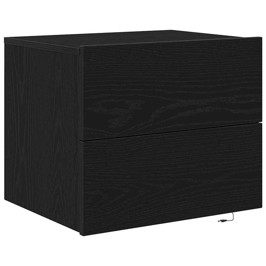 Bedside Cabinet Black Oak 50 x 39 x 41 cm Engineered Wood
