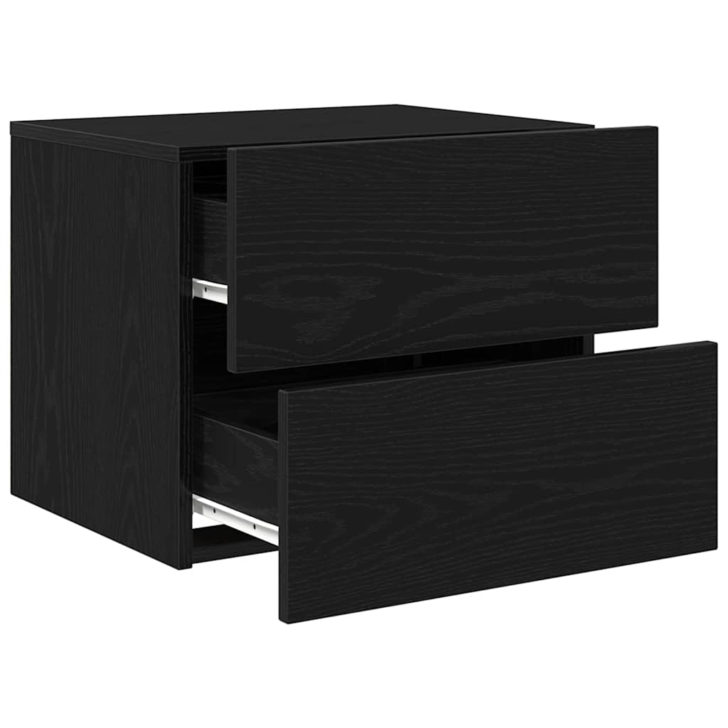 Bedside Cabinet Black Oak 50 x 39 x 41 cm Engineered Wood