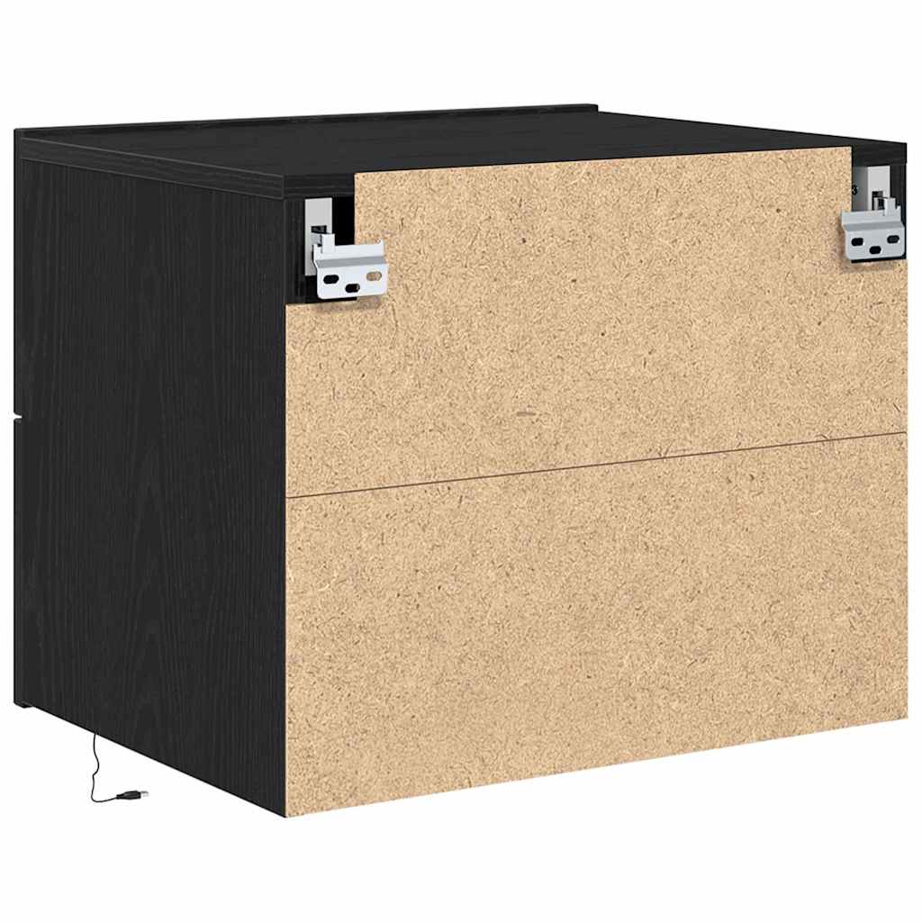 Bedside Cabinet Black Oak 50 x 39 x 41 cm Engineered Wood