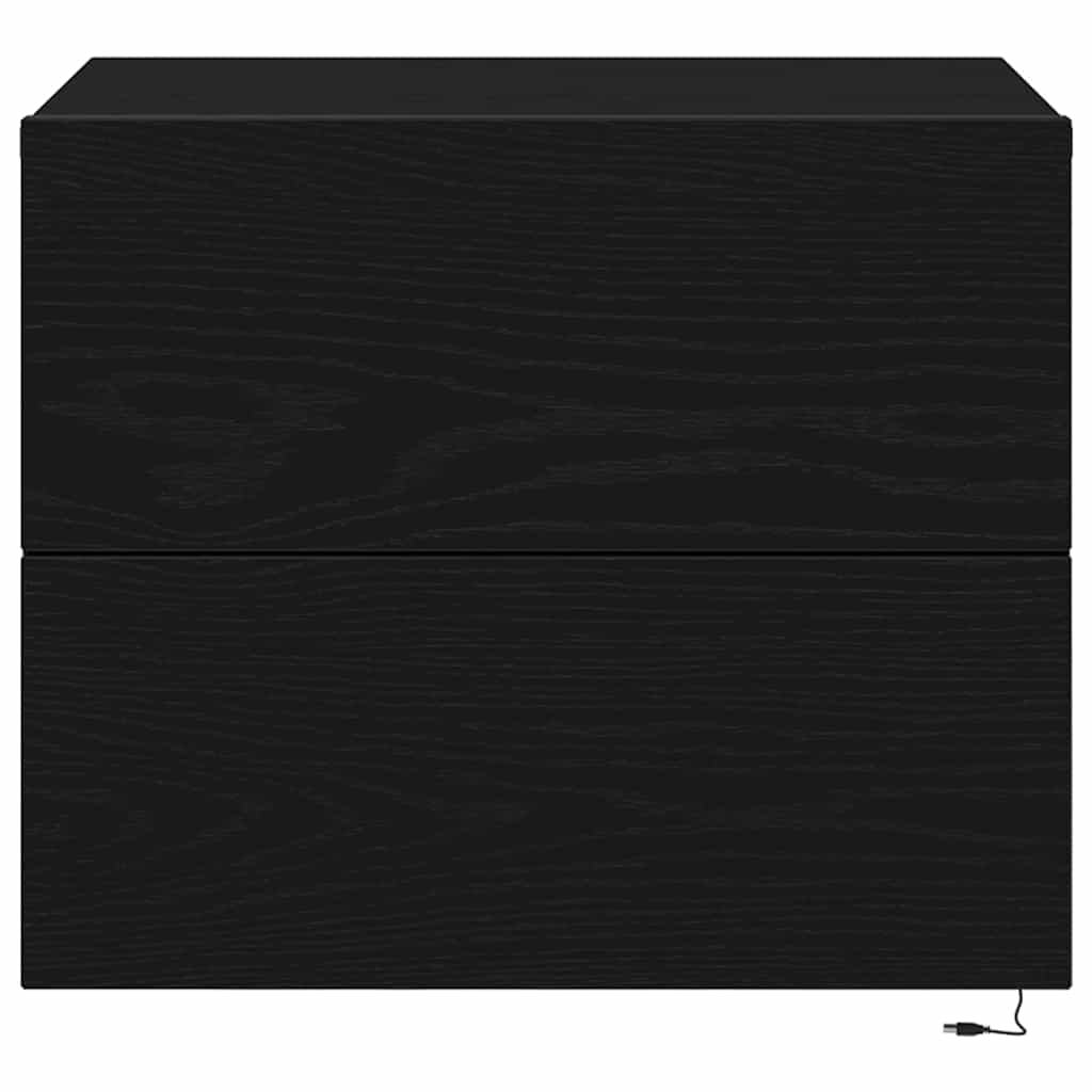 Bedside Cabinet Black Oak 50 x 39 x 41 cm Engineered Wood