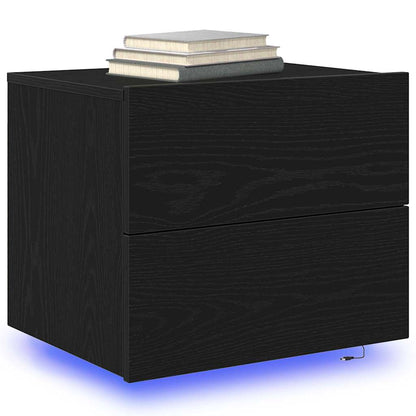 Bedside Cabinet Black Oak 50 x 39 x 41 cm Engineered Wood
