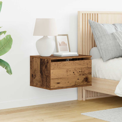 Wall-mounted Bedside Cabinet 2 pcs Old Wood Engineered Wood