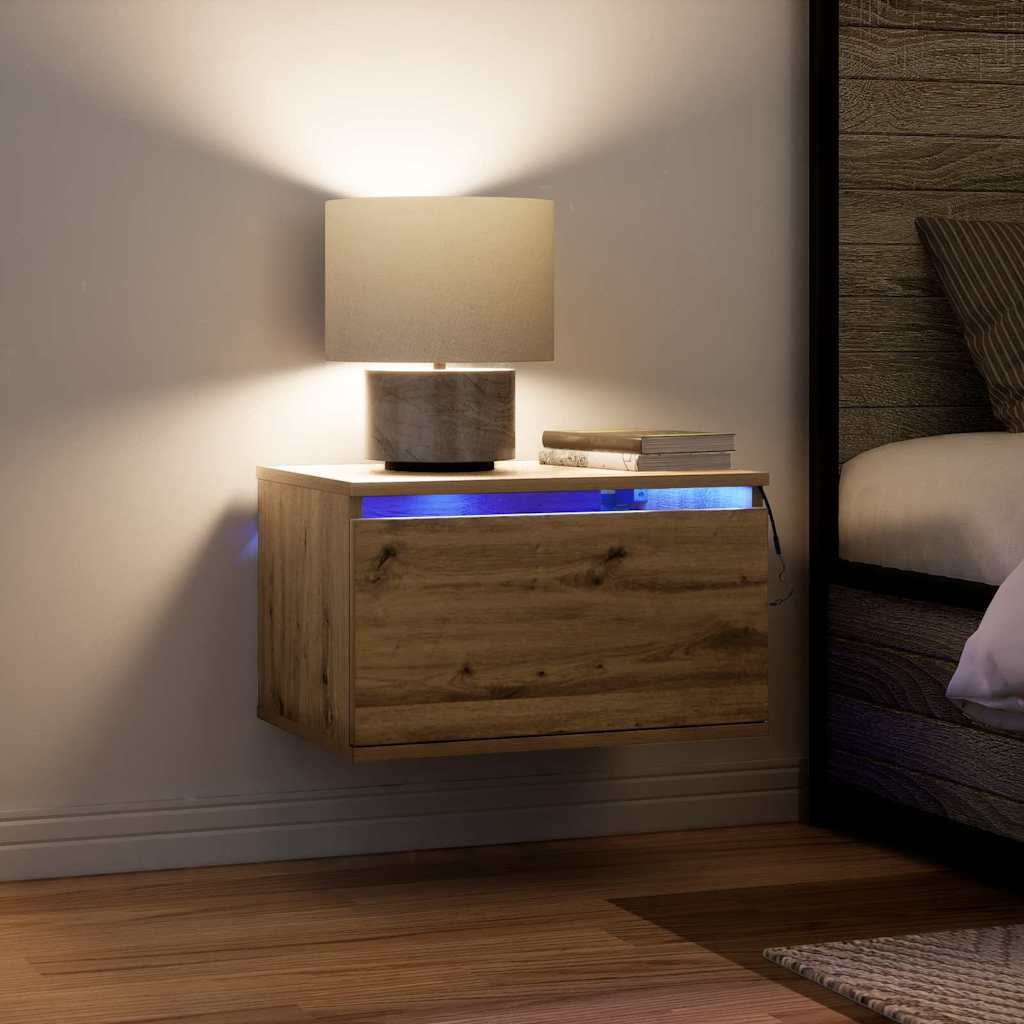 Wall-mounted Bedside Cabinet 2 pcs Artisan Oak 50 x 36 x 30 cm