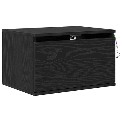 Wall-mounted Bedside Cabinet Black Oak 50 x 36 x 30 cm