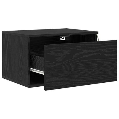 Wall-mounted Bedside Cabinet 2 pcs Black Oak 50 x 36 x 30 cm