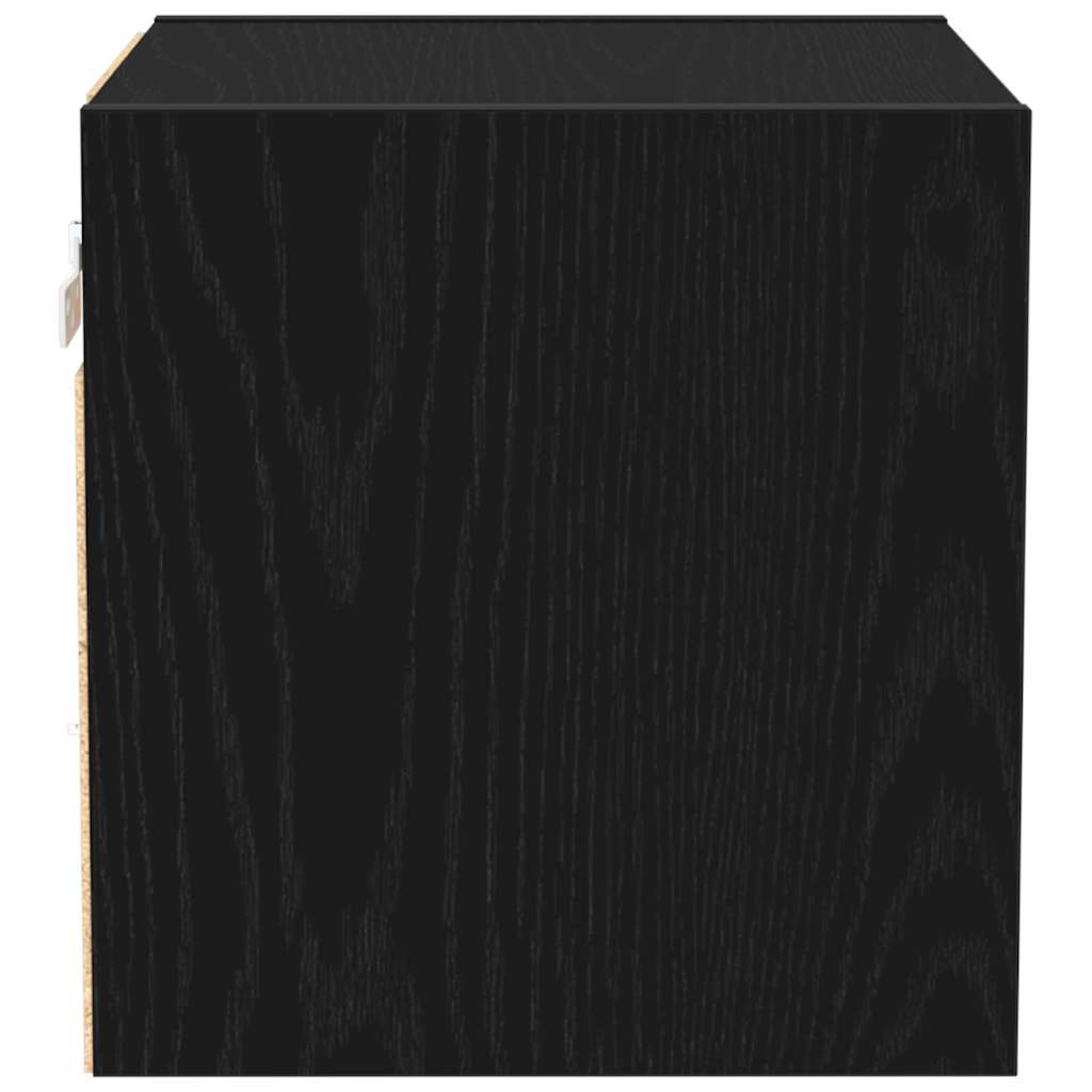 LED Wall Bedside Cabinet Wall-mounted Black 30 x 28.5 x 30 cm