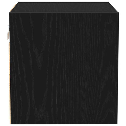 LED Wall Bedside Cabinet Wall-mounted Black 30 x 28.5 x 30 cm