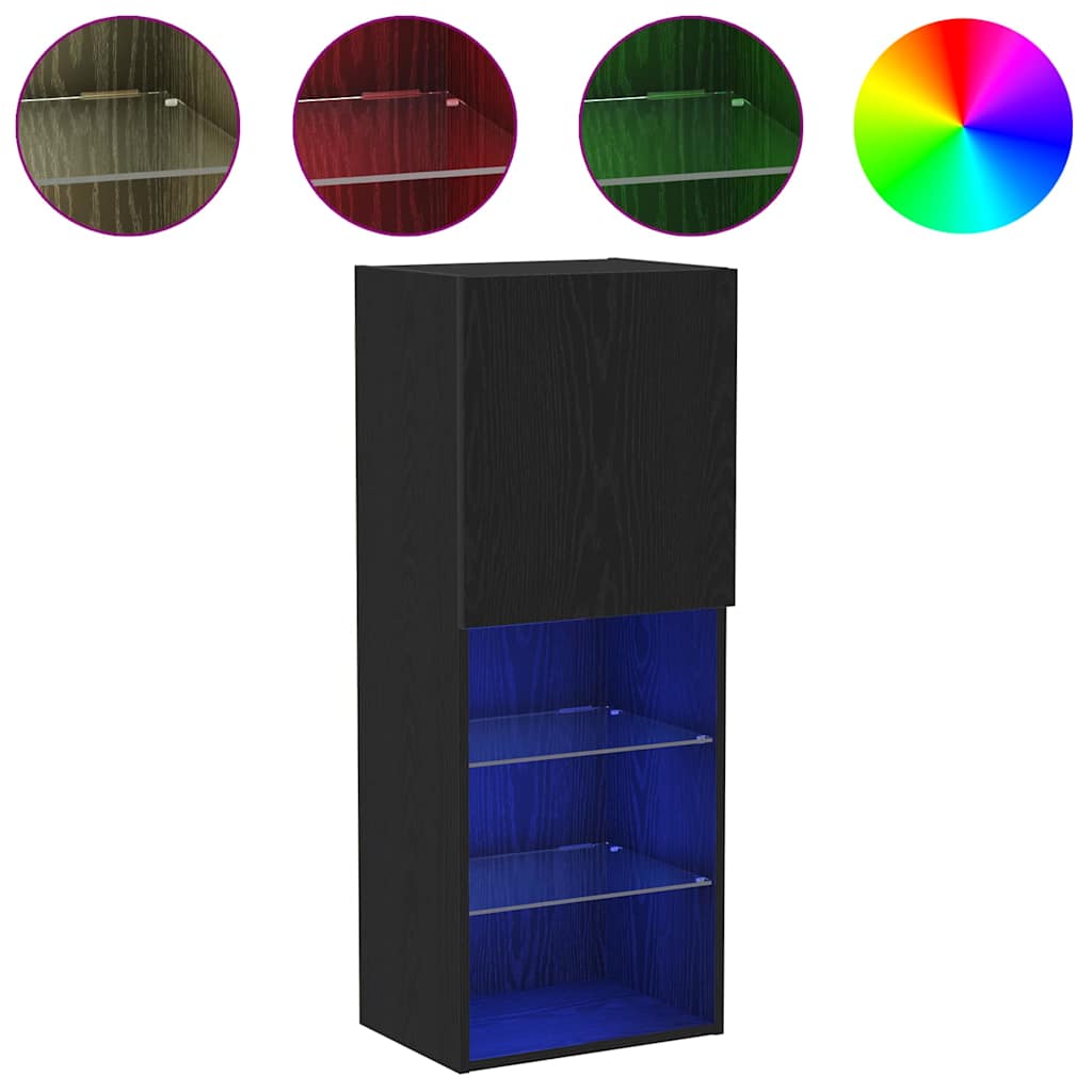 TV Cabinet Set Black Oak 40.5 x 30 x 102 cm Engineered Wood
