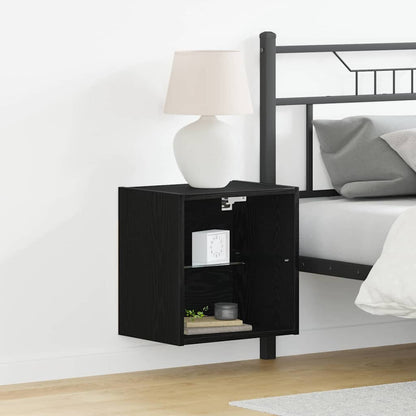 Floating Shelf with LED Light Black 40 x 28.5 x 40 cm