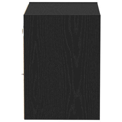 Floating Shelf with LED Light 2 pcs Black 40 x 28.5 x 40 cm