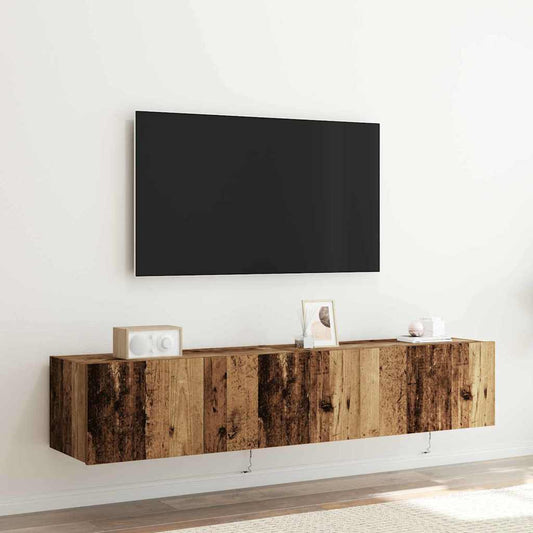 TV Wall Cabinet 2 pcs Old Wood Engineered Wood